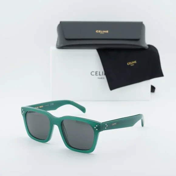 Celine CL40248I 96A Square Sunglasses - Glossy Green/Grey - Picture 1 of 10